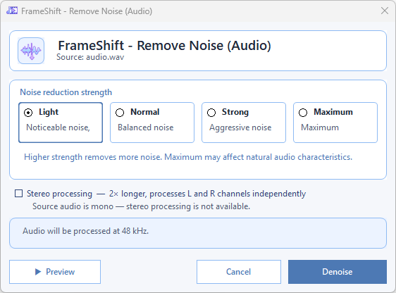Remove Noise audio