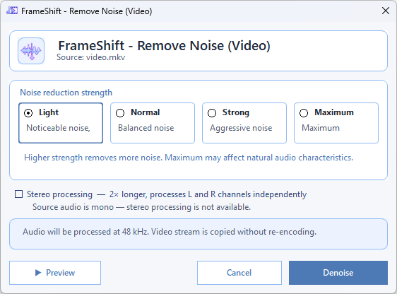Remove Noise video
